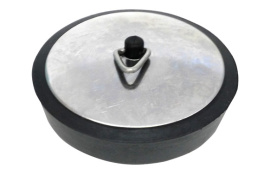 TAPON LAVABO GOMA CON  EMBELLECEDOR INOX 55 MM