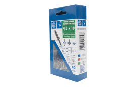 REMACHE ESTANDAR CABEZA ALOMADA &Oslash; 4,0 X 10 MM, INOX/INOX 40 UDS
