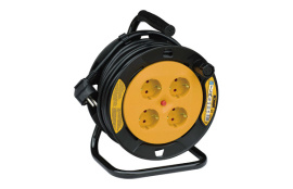 ENROLLACABLE 4 TOMAS IP20 3 X 1.5 MM2 15 MTS H05VV-F  PROTECCION TERMICA