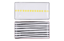 BANDEJA RECTANGULAR DECORADA SURTIDO ZIGZAG BID 30,5 X 15 X 2 CM