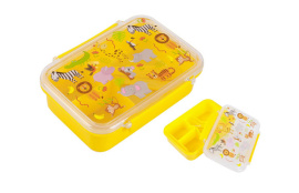 CONTENEDOR ALIMENTOS INFANTIL CON CUBIERTOS 13,4X18,5X6CM ANIMALS