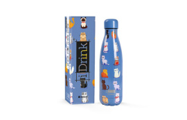 BOTELLA INOX TERMO 7 X 7 X 26,5CM 500 ML- BLUE CATS