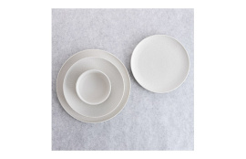 PLATO PORCELANA BLANCA FOSIL  POSTRE - 21 CM