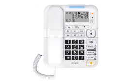 TELEFONO CON CABLE TECLAS GRANDES CON DISPLAY  BLANCO