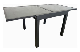 MESA ALUMINIO CRISTAL EXTENSIBLE GRIS 90-180 X 90 CM