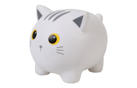 HUCHA PLASTICO GATO - BLANCO, 18 X 15 CM