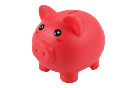 HUCHA PLASTICO CERDITO - ROJO, 18 X 15 CM