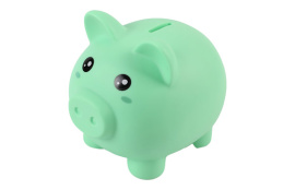 HUCHA PLASTICO CERDITO - TURQUESA, 18 X 15 CM