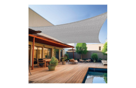 TOLDO VELA SOMBREO CUADRADO POLIETILENO 3,6 X 3,6 M BLANCO ROTO