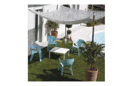 TOLDO VELA SOMBREO CUADRADO CAMUFLAJE BICOLOR 3 X 3 M BLANCO/GRIS