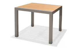 MESA ALUMINIO MADERA MAUI 88 X 88 CM