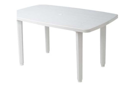 MESA RECTANGULAR RESINA 140 X 90 CM BLANCO