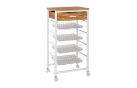 VERDULERO 4 CESTAS SOBRE Y CAJON MADERA BLANCO