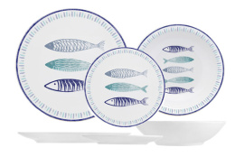 VAJILLA 18PZS COUPE PORCELANA SARDINAS