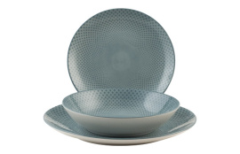 VAJILLA 18PZS PORCELANA COUPE AURORA AZUL