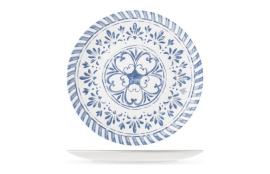 PLATO MELAMINA AZULEJO BLANCO-AZUL Ø 28CM LLANO