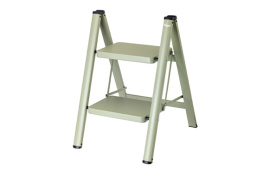 TABURETE ESCALERA ACERO 2 PELDAÑOS VERDE