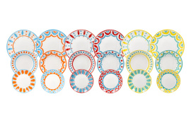 VAJILLA PORCELANA 18PZS VIETRI COLORES MIX