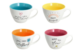 TAZA DESAYUNO COLOR BLOCK 45CL SURTIDO