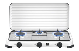 COCINA CAMPING GAS CON TAPA 3 FUEGOS