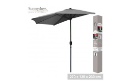 PARASOL BALCON C/MANIVELA Ø270 CM TUBO 35/38 MM GRIS ANTRACITA