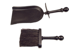 JUEGO CHIMENEA ESCOBILLA Y PALA NEGRO
