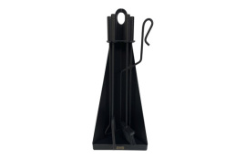 JUEGO CHIMENEA PIRAMIDE 4 PIEZAS NEGRO