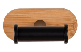 PERCHA DE ACERO INOX TURBO-LOCK DUO OREA BAMBOO, NEGRO/NATURAL