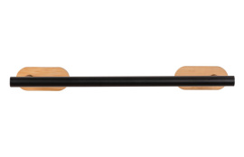 TOALLERO DE BARRA ACERO INOX 40 CM TURBO-LOCK DUO OREA BAMBOO, NEGRO/NATURAL