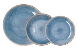VAJILLA 12 PZAS PORCELANA AURORA  AZUL