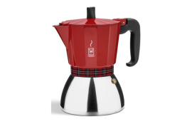 CAFETERA DELUXE INDUCTION ROJA 6 TAZAS