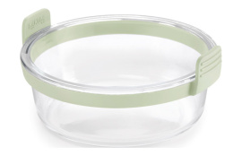 CESTA REDONDA DE VIDRIO TRANSPARENTE 20,9X19,4X10,1CM