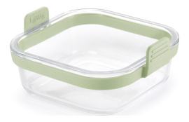 CESTA CUADRADA DE VIDRIO TRANSPARENTE 19X17,5X9,4CM