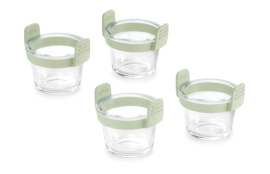 MINI VASOS DE VIDRIO TRANSPARENTE (SET 4 VASOS) 10,9X9,5X9,6CM