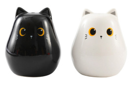 SALERO Y PIMENTERO CERAMICA GATOS 5,5X7CM