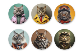 POSAVASOS GIFT FUNNY SET 6 U SURTIDO CATS II