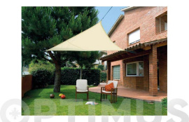 TOLDO VELA SOMBREO IMPERMEABLE 3,6X3,6X3,6 BEIG