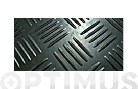 PAVIMENTO CAUCHO ESTRIBERA CHECKER NEGRO ROLLO DE 10 M. X 1,4 M. DE ANCHO