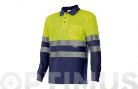 POLO BICOLOR ALTA VISIBILIDAD MANGA LARGA T XXXL AMARILLO / MARINO