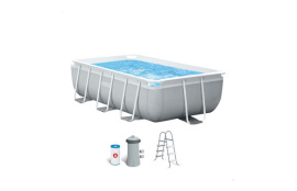 PISCINA RECTANGULAR PRISM FRAME CON BOMBA Y ESCALERA 300X175X80CM