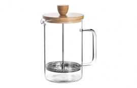 CAFETERA EMBOLO CRISTAL MADERA 80 CL