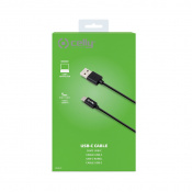 Cable USB a USB-C Negro Celly