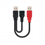 CABLE USB 2.0 +conector alimentación adicional TIPO A/M+A ALIM./M-A/H 15 CM