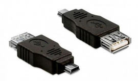 Adaptador USB a Mini USB tipo A/H-B/M Conector A Hembra Conector B Macho