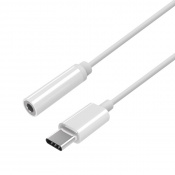 AISENS - Conversor USB-C a audio estilo Apple, USB-C/M-Jack 3.5/H, Blanco, 15 cm