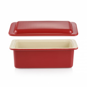 Molde Pan con Tapa Ceramic Ibili 24,5 x 10 x 10 rojo