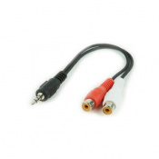 Cable de audio 0,2 m 3,5mm 2 x RCA Hembra Negro, Rojo, Blanco 