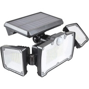 APLIQUE SOLAR 3 FOCOS NEGRO LED 20W 1400 LUMENS