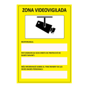 CARTEL "ZONA VIDEOVIGILADA" CATALA 21X30CM