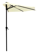 PARASOL ALUMINIO BALCON BEIGE &Oslash; 270 CM TUBO 38MM CON MANIVELA